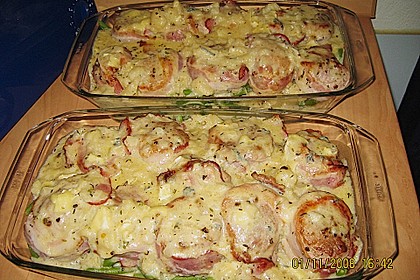 &Uuml;berbackenes Schweinefilet