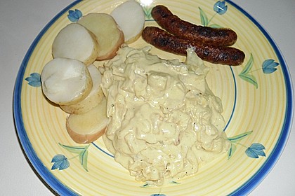Kohl mit Cr&egrave;me fraiche und Senf