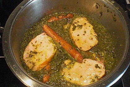 Gr&uuml;nkohl mit Kasseler, Mettw&uuml;rstchen und Kartoffeln 5