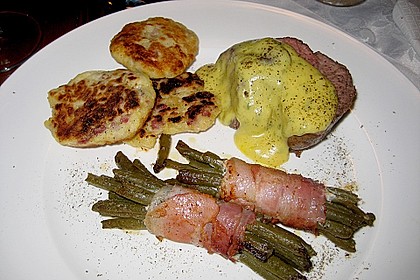 Chateaubriand mit Speckbohnen, Macaire - Kartoffeln und Sauce Béarnaise 12