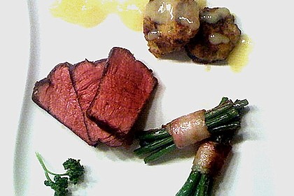 Chateaubriand mit Speckbohnen, Macaire - Kartoffeln und Sauce Béarnaise 9