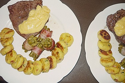 Chateaubriand mit Speckbohnen, Macaire - Kartoffeln und Sauce Béarnaise 14