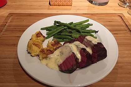Chateaubriand mit Speckbohnen, Macaire - Kartoffeln und Sauce Béarnaise 11
