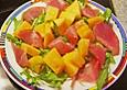 Rucola mit Melone