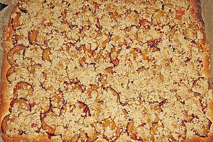 Zwetschgenkuchen mit Nuss - Streuseln und Hefeteig 3