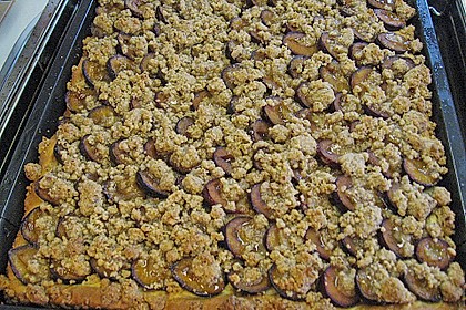 Zwetschgenkuchen mit Nuss - Streuseln und Hefeteig 5