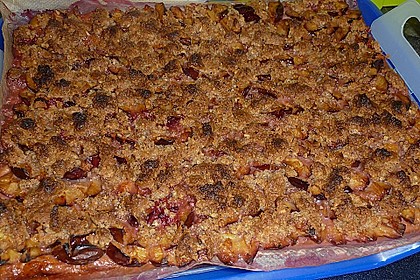 Zwetschgenkuchen mit Nuss - Streuseln und Hefeteig 12
