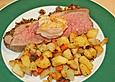 Feuervogels Roastbeef unter einer Oliven - Tomaten - Kruste mit Rosmarin - Gem&uuml;se
