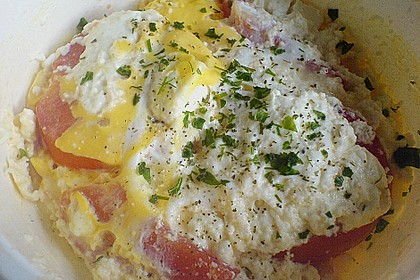 Schafsk&auml;se mit Tomate &uuml;berbacken