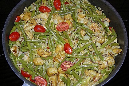 Fried Rice mit H&auml;hnchen und Bohnen
