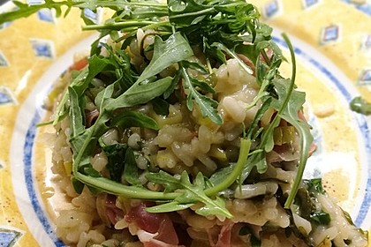Rucola - Risotto mit Schinken 21