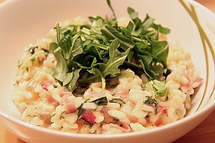 Rucola - Risotto mit Schinken 8