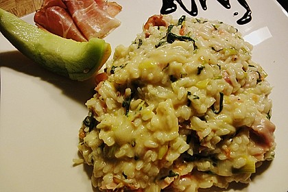 Rucola - Risotto mit Schinken 22