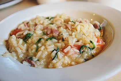 Rucola - Risotto mit Schinken 4