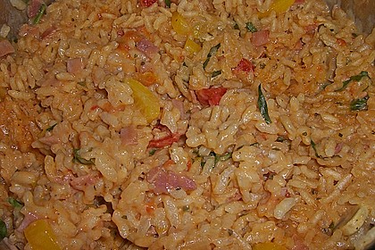 Rucola - Risotto mit Schinken 24