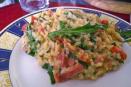 Rucola - Risotto mit Schinken 10