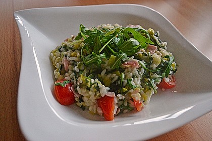 Rucola - Risotto mit Schinken 6