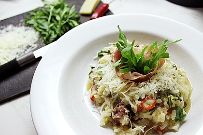 Rucola - Risotto mit Schinken 1
