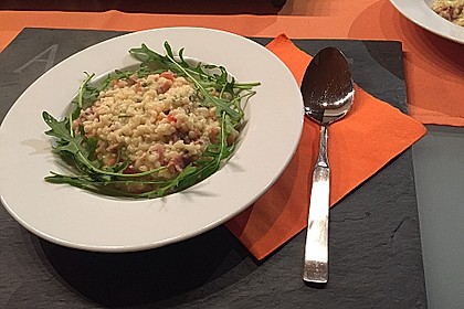 Rucola - Risotto mit Schinken 3