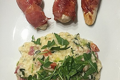 Rucola - Risotto mit Schinken 16