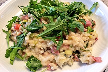 Rucola - Risotto mit Schinken 15