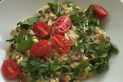 Rucola - Risotto mit Schinken 5