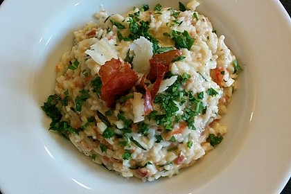 Rucola - Risotto mit Schinken 9