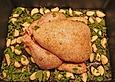H&auml;hnchen mit 40 Knoblauchzehen