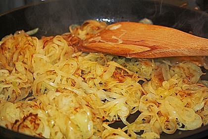 Leberk&auml;se mit Zwiebeln und Spiegelei 1