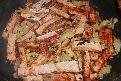 Leberk&auml;se mit Zwiebeln und Spiegelei 5