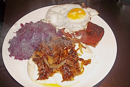 Leberk&auml;se mit Zwiebeln und Spiegelei 7