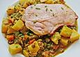 Linsen in Curryrahm mit Kasseler