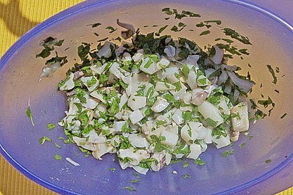 Tintenfisch mit Kartoffeln
