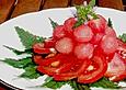 Tomaten - Melonen - Salat mit Basilikum