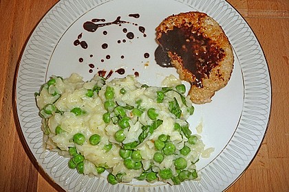Einfaches Erbsenrisotto mit Basilikum 1
