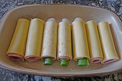&Uuml;berbackene Lauchstangen