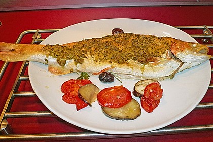 Goldforellen mit Kr&auml;uterkruste
