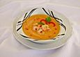 Paprikaschaumsuppe mit Shrimps