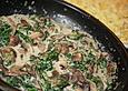 Champignon - B&auml;rlauch - Pfanne mit Bandnudeln