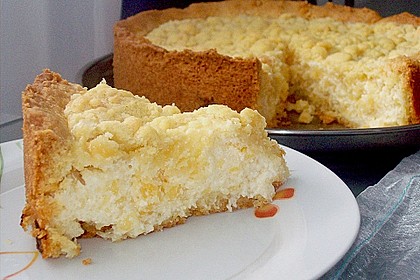Käsekuchen mit Pudding , Grieß und Streuseln 7