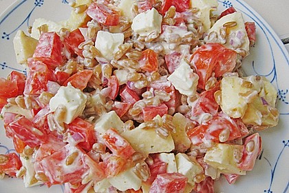 Getreidesalat mit Ziegenk&auml;se