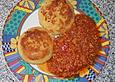 Reiskroketten mit Bolognesesauce
