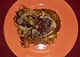 Pfannekuchen mit Blutwurst