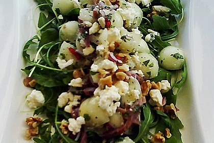 Melonen - Salat mit Rucola und Parmaschinken