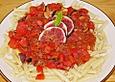 Makkaroni mit leichter Paprika - Feigen - Sauce