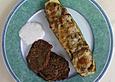 Zucchini - Hackfleisch - Schiffchen mit Kartoffel - Zucchini - P&uuml;fferchen und Bechamelsauce