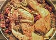 Huhn mit Wurst und Reis