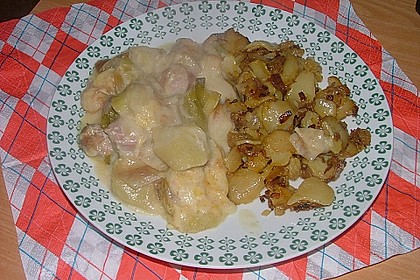 Porreegem&uuml;se in wei&szlig;er So&szlig;e 1