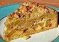 Apfelkuchen mit Puddingcreme und Streuseln