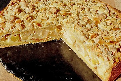 Apfelkuchen mit Puddingcreme und Streuseln 1
